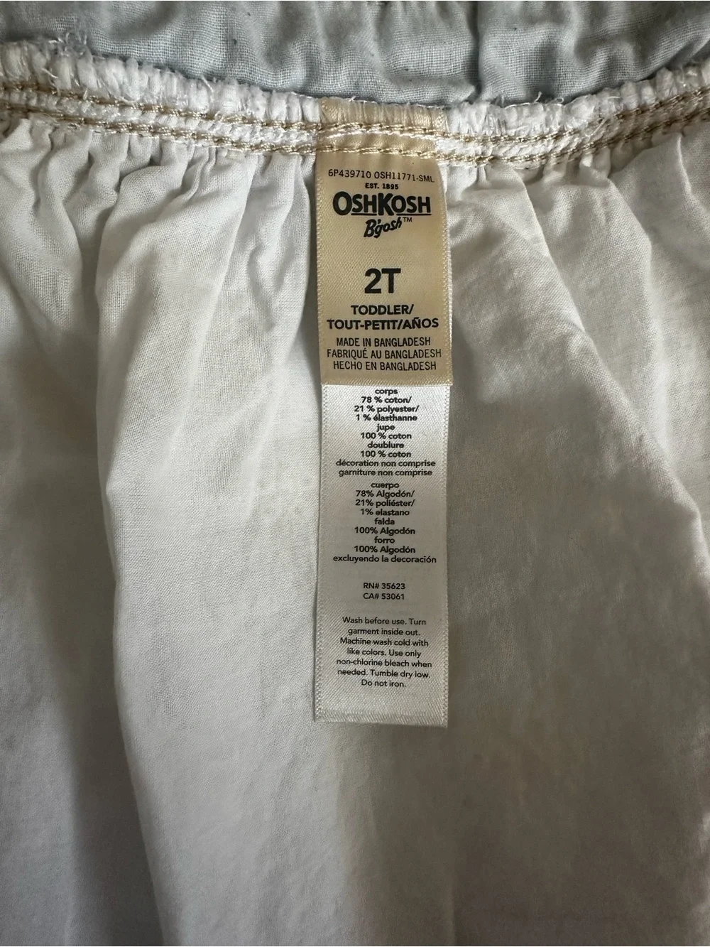 OshKosh B'gosh Denim & White Eyelet Skirt Overalls - Girls